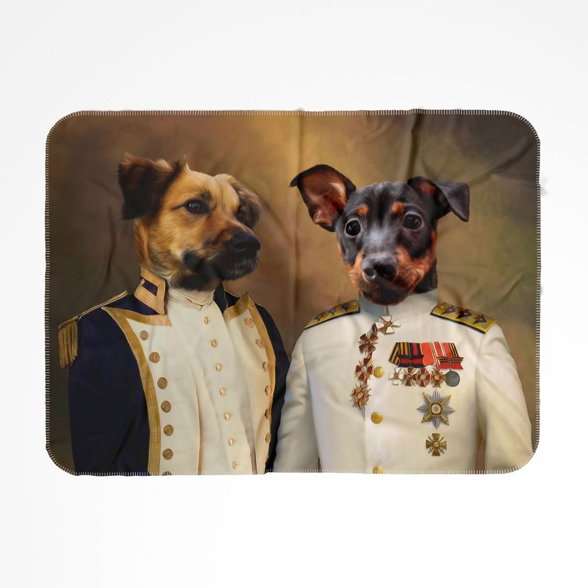 Pet Portraits | The Admiral & The Sergeant: Custom Pet Blanket | Paw & Glory