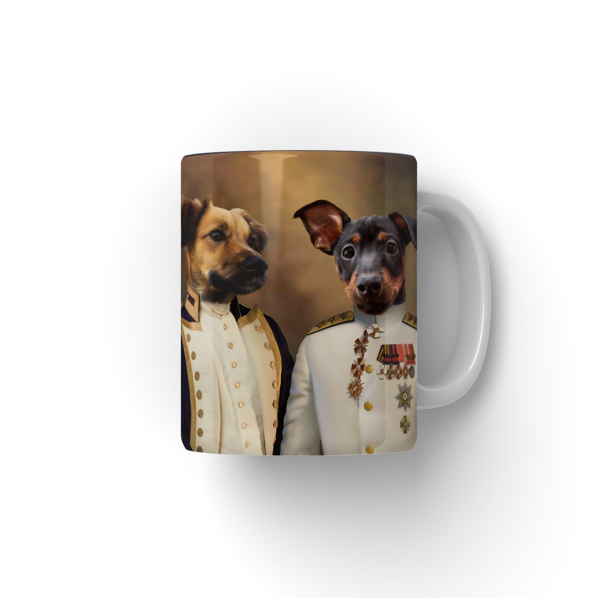 The Admiral & The Sergeant: Custom Pet Coffee Mug - Paw & Glory - Dog Portraits - Pet Portraits