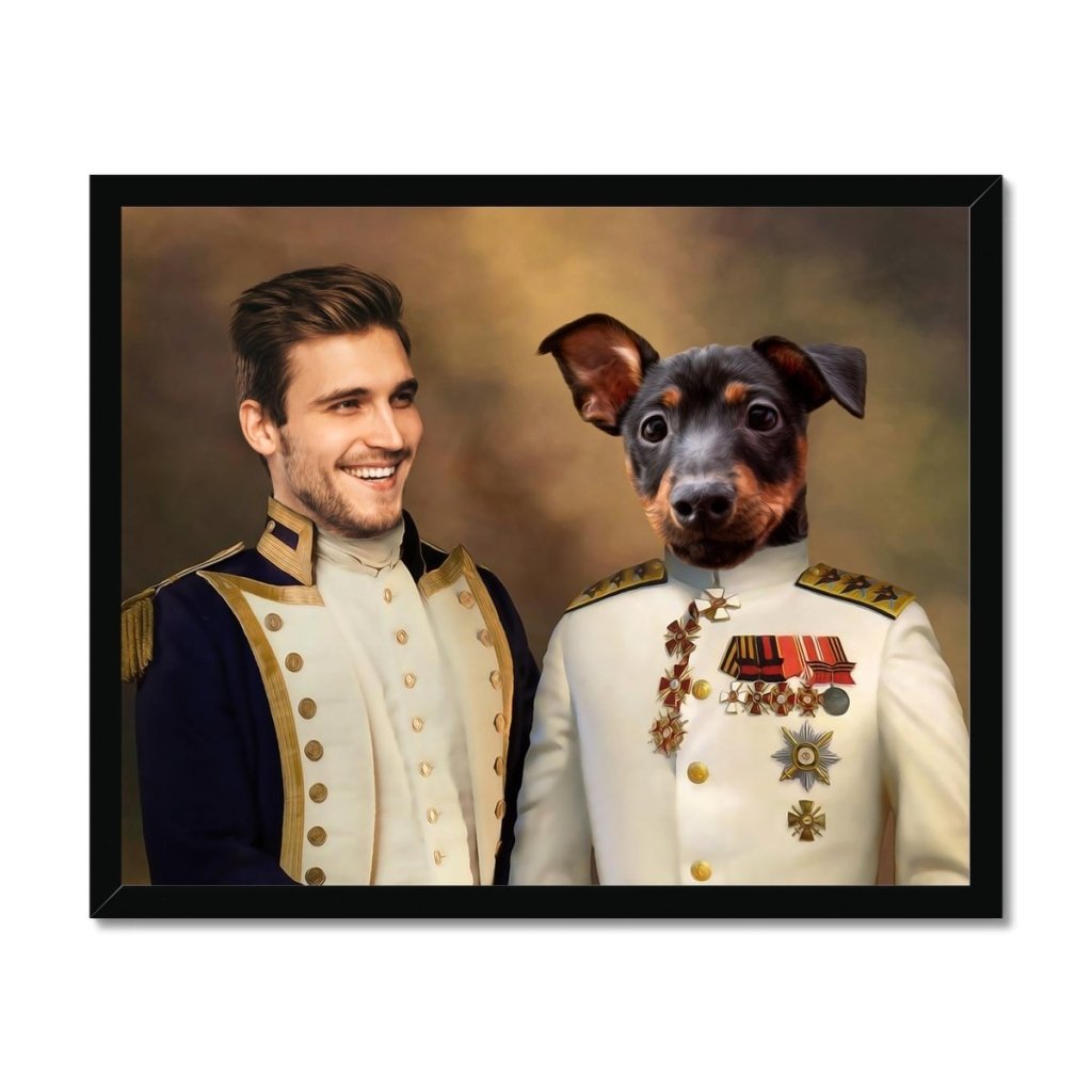 Pet Portraits | The Admiral & The Sergeant: Custom Pet & Owner Portrait | Paw & Glory
