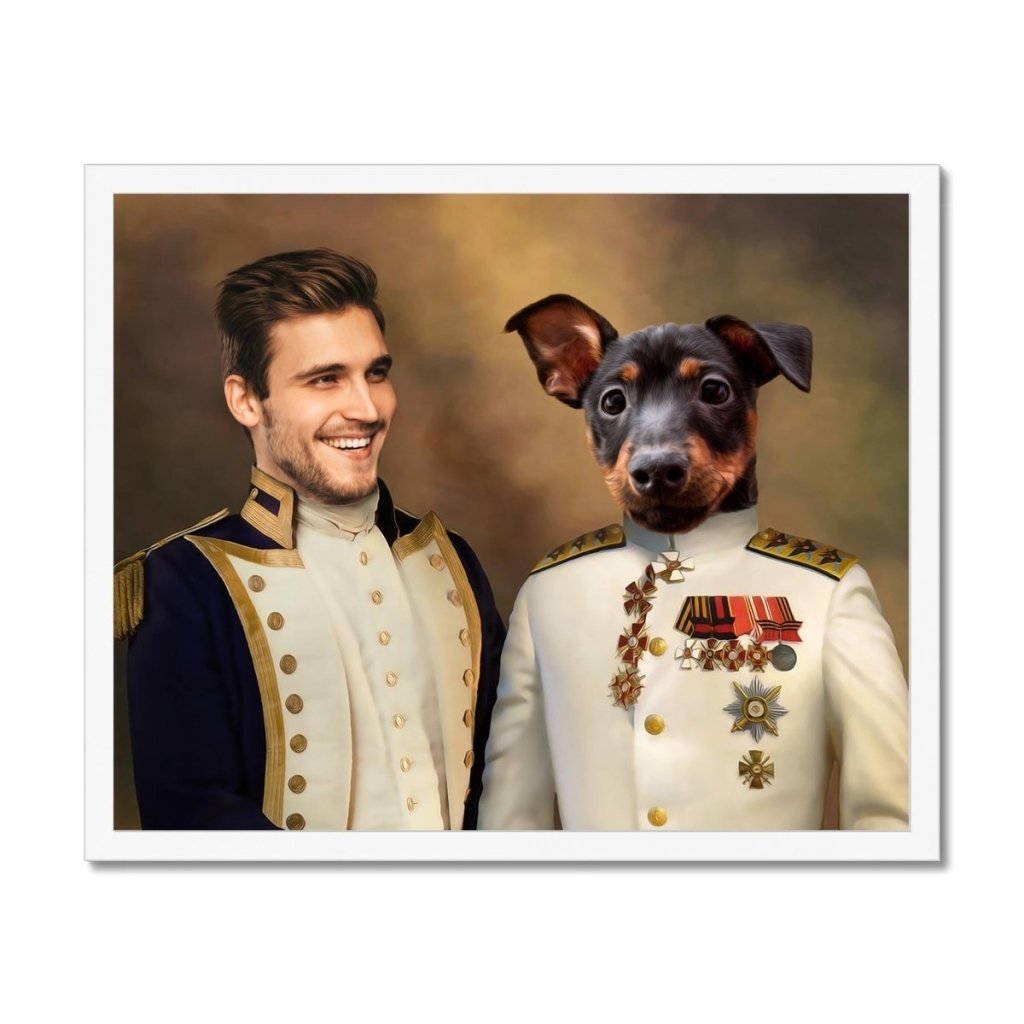 Pet Portraits | The Admiral & The Sergeant: Custom Pet & Owner Portrait | Paw & Glory