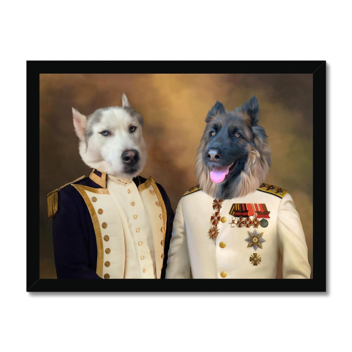 The Admiral & The Sergeant: Custom Pet Portrait - Paw & Glory - Dog Portraits - Pet Portraits