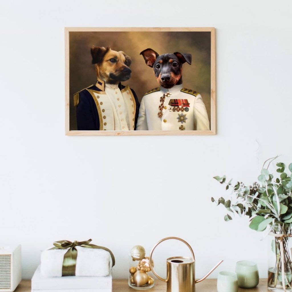 Pet Portraits | The Admiral & The Sergeant: Custom Pet Poster | Paw & Glory