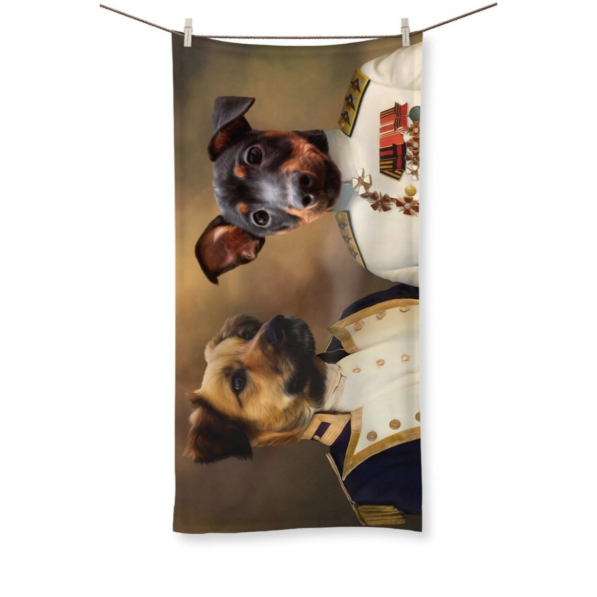 Pet Portraits | The Admiral & The Sergeant: Custom Pet Towel | Paw & Glory