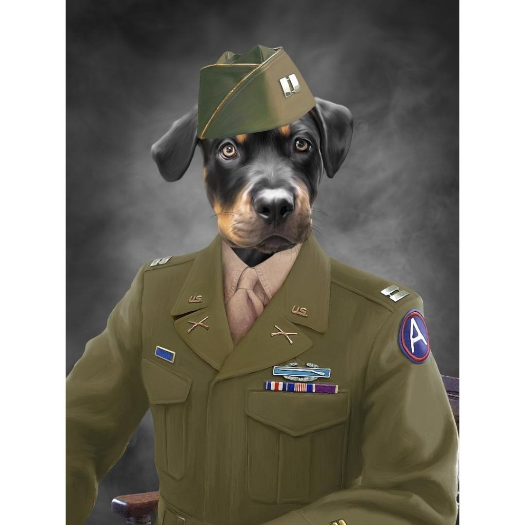 Pet Portraits | The Alpha Soldier: Custom Digital Download Pet Portrait | Paw & Glory