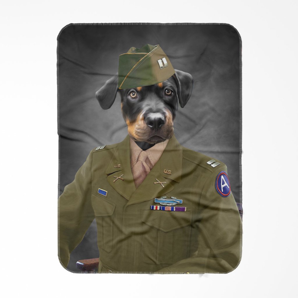 The Alpha Soldier: Custom Pet Blanket - Paw & Glory - Dog Portraits - Pet Portraits