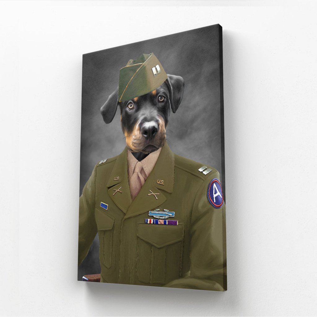 Pet Portraits | The Alpha Soldier: Custom Pet Canvas | Paw & Glory