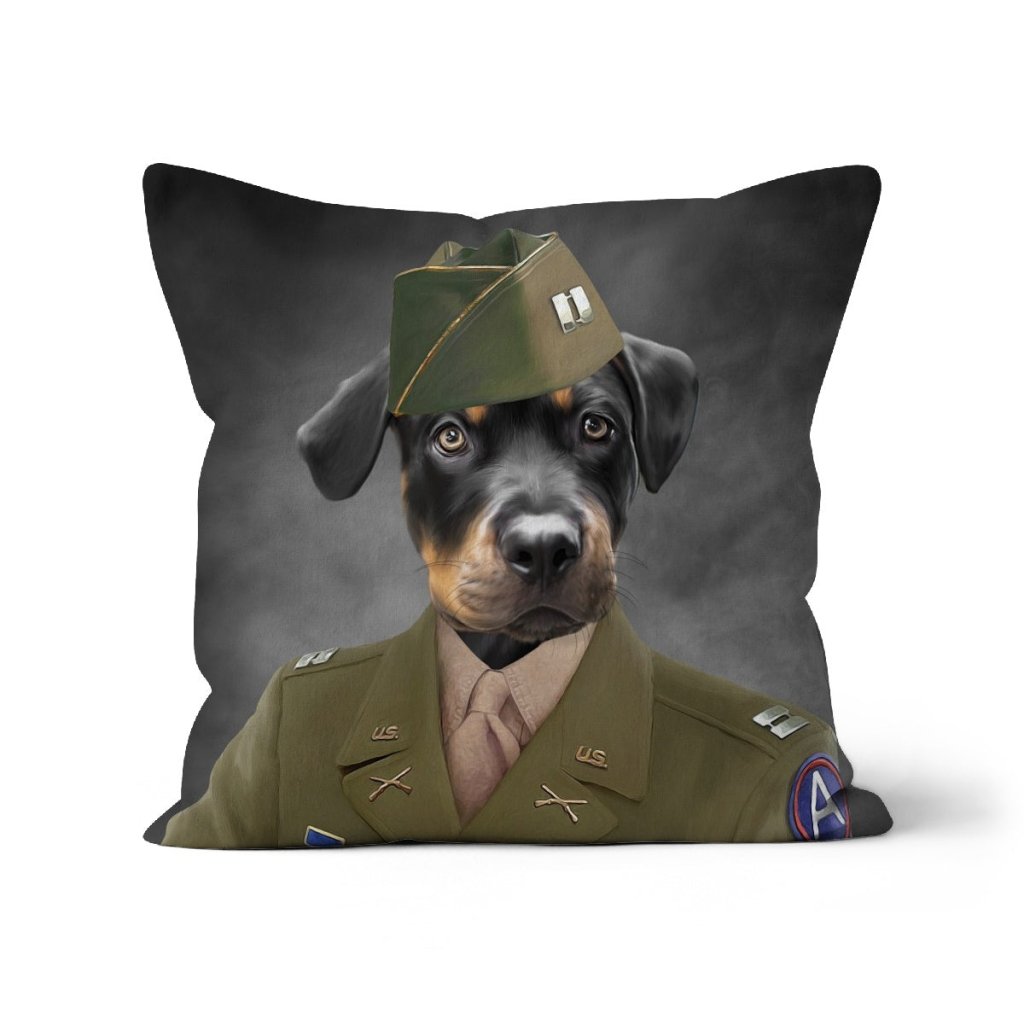 Pet Portraits | The Alpha Soldier: Custom Pet Pillow | Paw & Glory