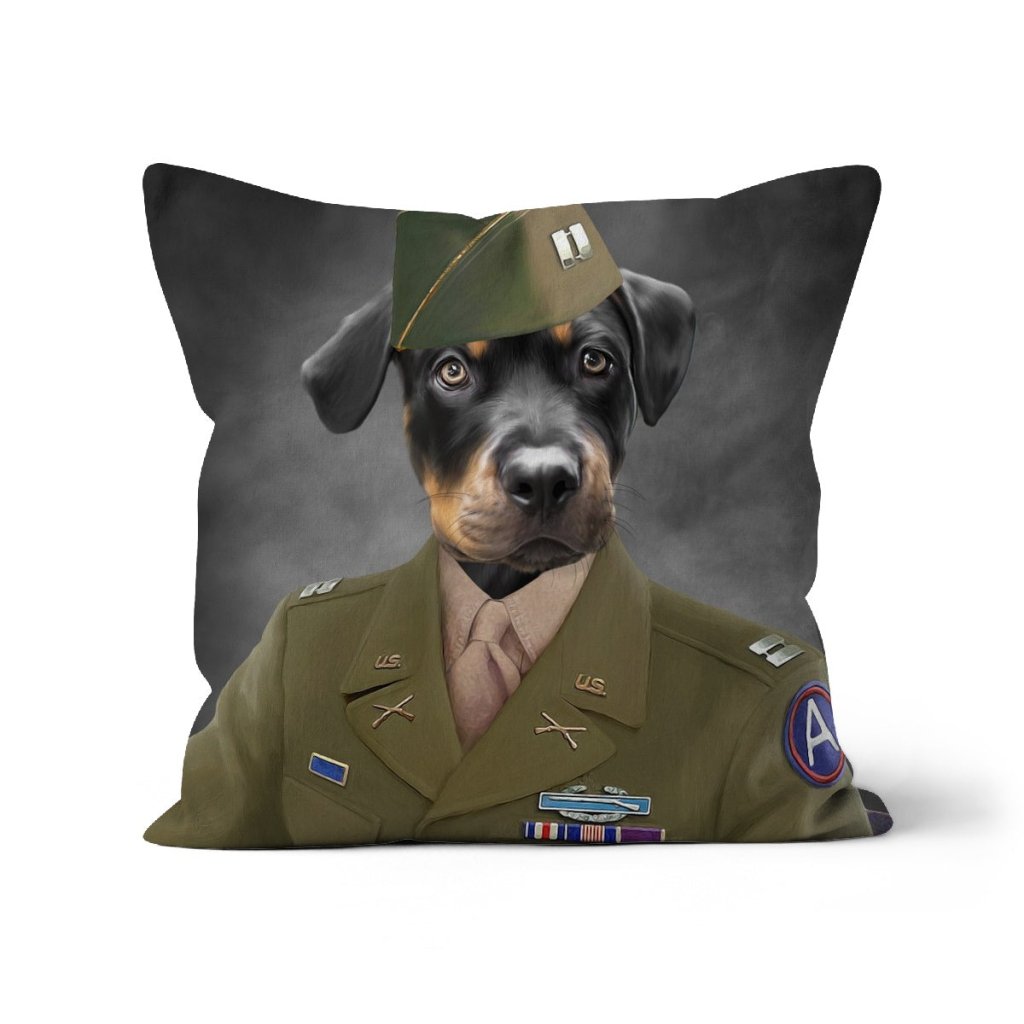 Pet Portraits | The Alpha Soldier: Custom Pet Pillow | Paw & Glory