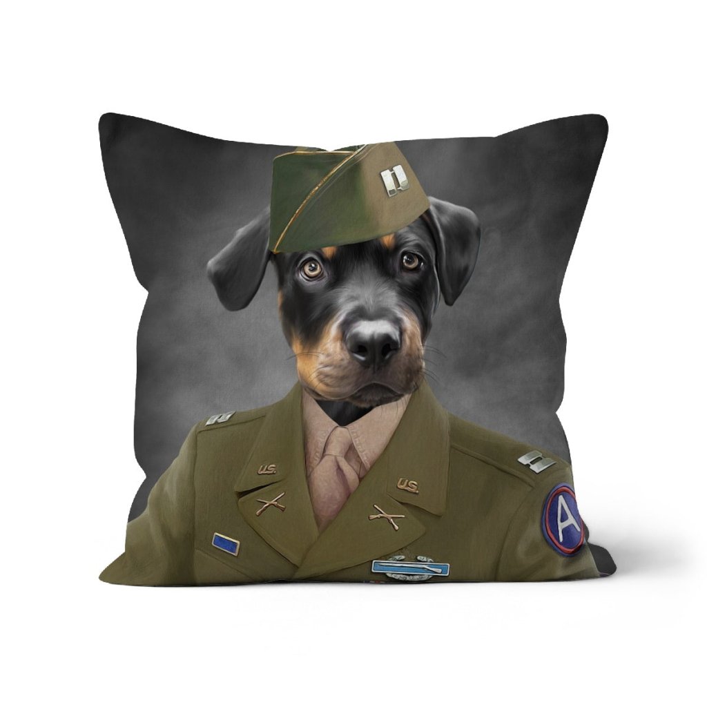 Pet Portraits | The Alpha Soldier: Custom Pet Pillow | Paw & Glory