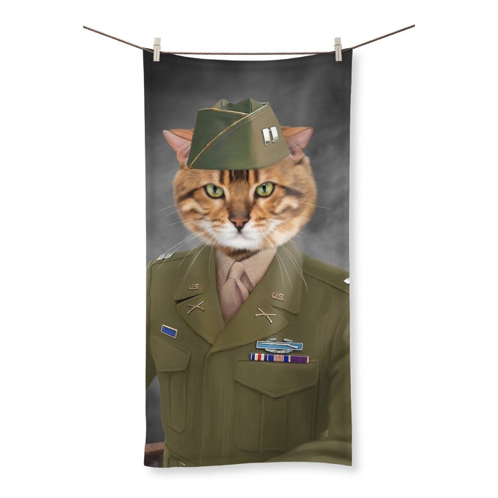 Pet Portraits | The Alpha Soldier: Custom Pet Towel | Paw & Glory