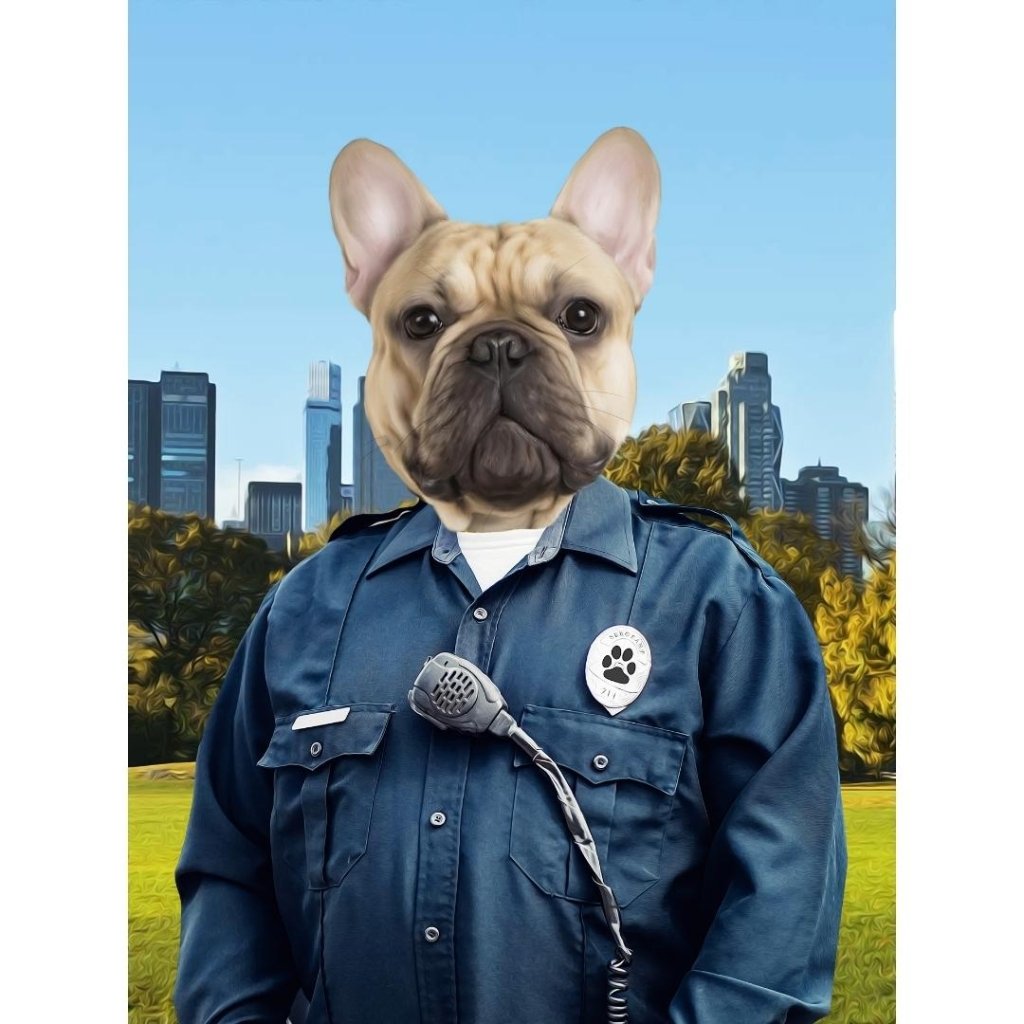 Pet Portraits | The American Cop: Custom Digital Download Pet Portrait | Paw & Glory