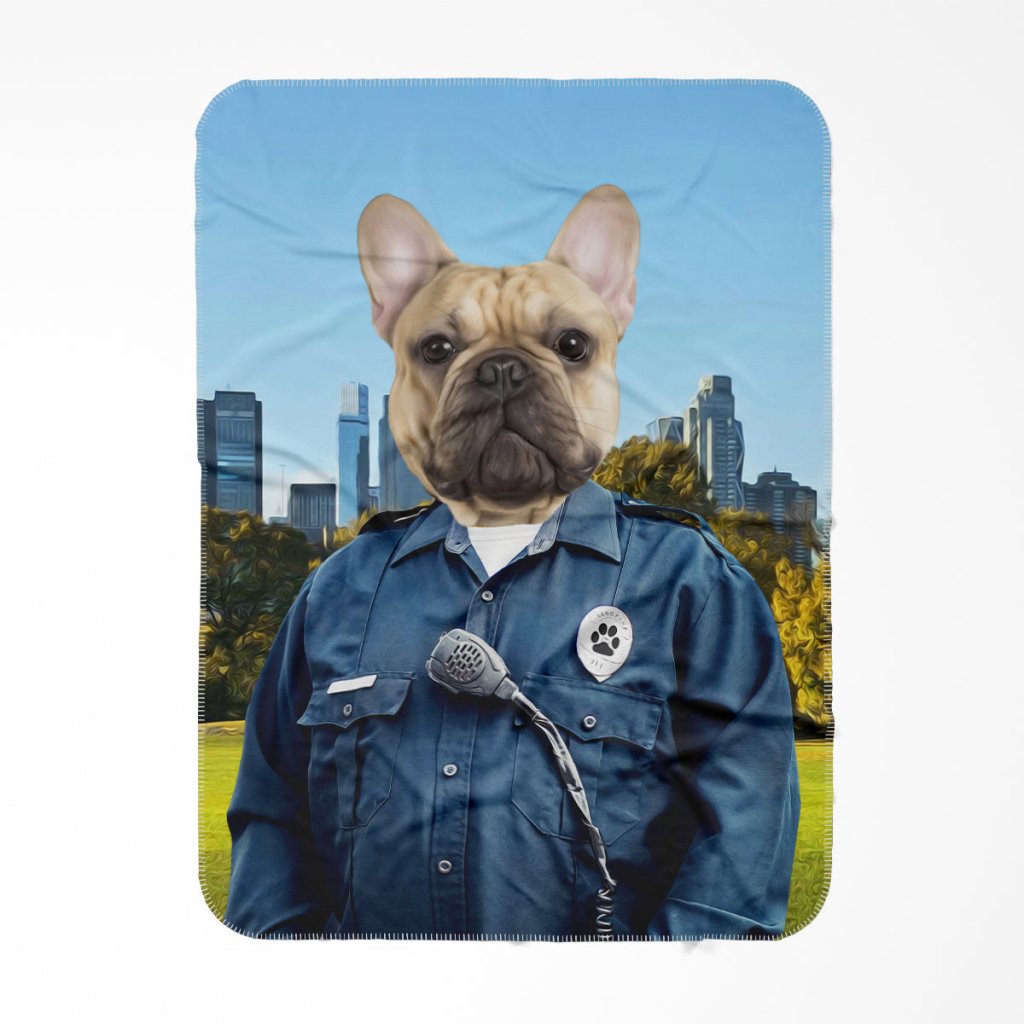 Pet Portraits | The American Cop: Custom Pet Blanket | Paw & Glory