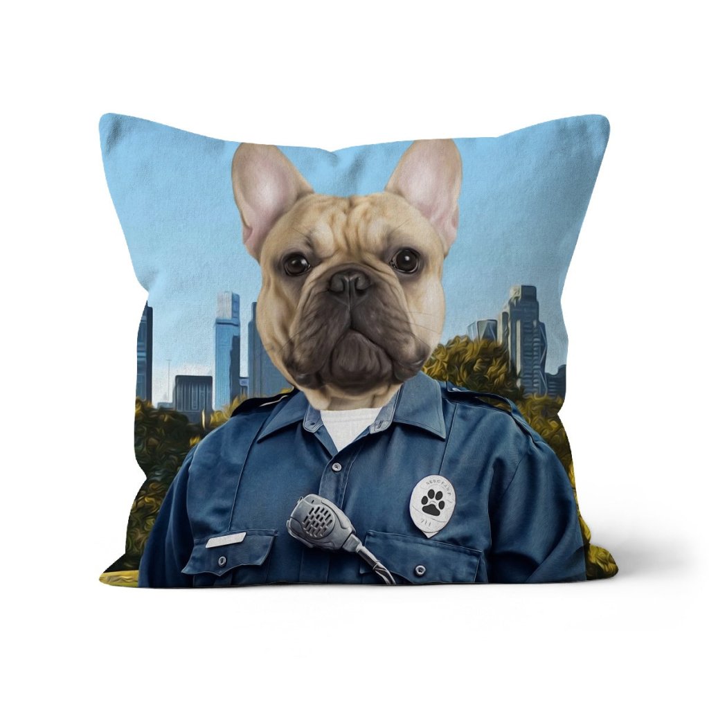 Pet Portraits | The American Cop: Custom Pet Pillow | Paw & Glory