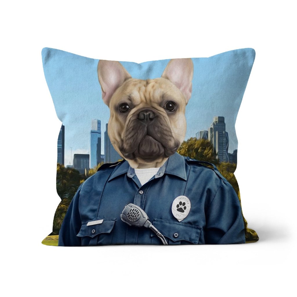 Pet Portraits | The American Cop: Custom Pet Pillow | Paw & Glory