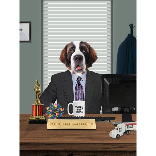 Office Showman Custom Digital Download Pet Portrait | Paw & Glory