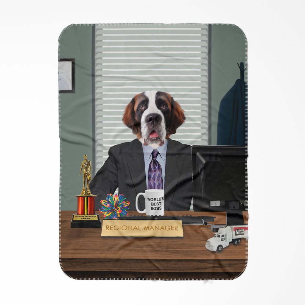 Office Showman Custom Pet Blanket | Personalized Pet Gift | Paw & Glory