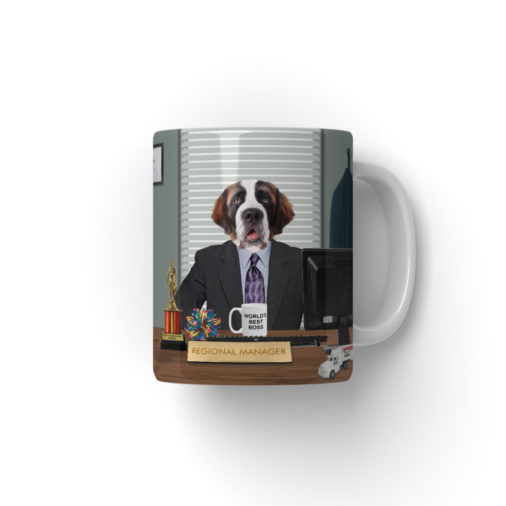 Office Showman Custom Pet Coffee Mug | Funny Pet Portrait Gift | Paw & Glory
