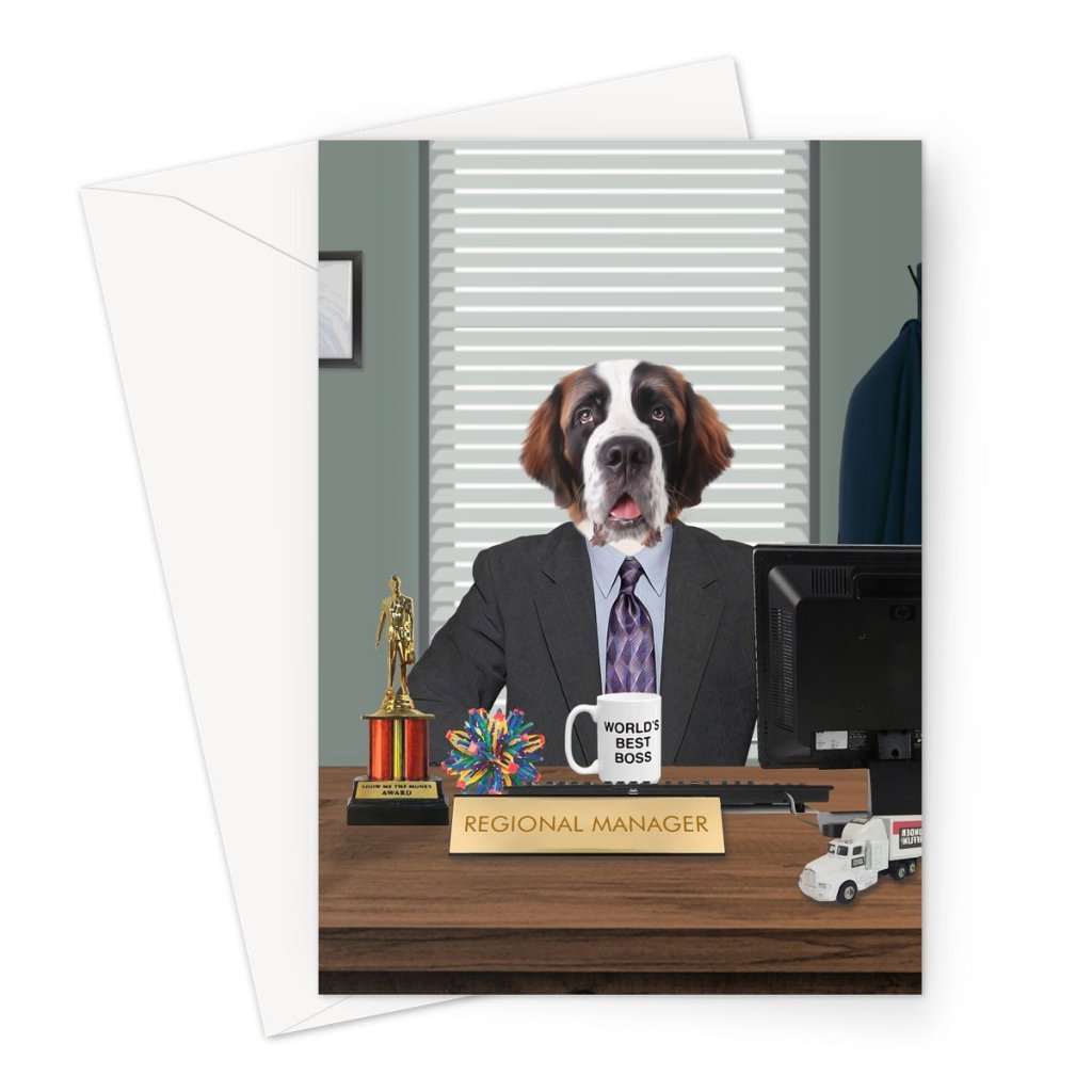 Office Showman Custom Pet Greeting Card | Personalised Pet Gift | Paw & Glory