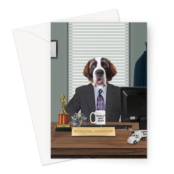 Office Showman Custom Pet Greeting Card | Personalised Pet Gift | Paw & Glory
