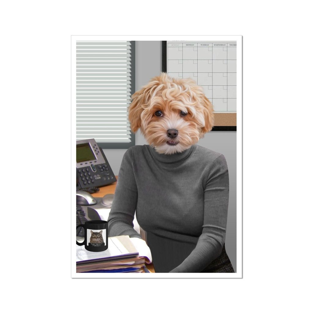 Office Cat Lady Custom Pet Poster | Custom Pet Portrait Print | Paw & Glory