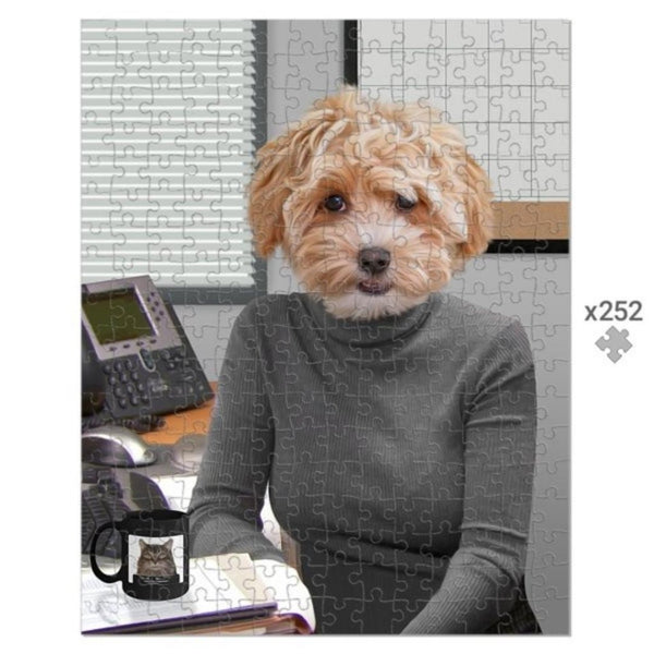 Office Cat Lady Custom Pet Puzzle | Pet Lover Gift | Paw & Glory