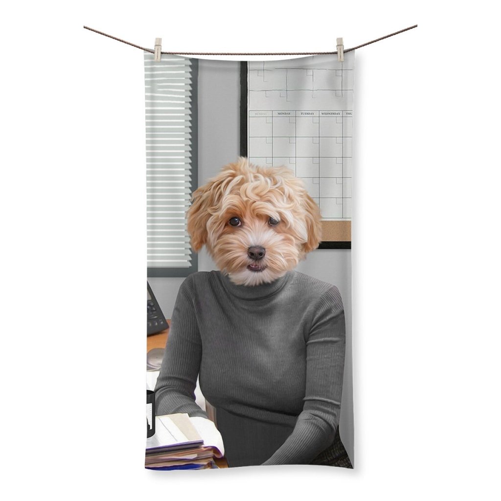 Office Cat Lady Custom Pet Towel | Cat Portrait | Paw & Glory