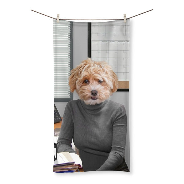 Office Cat Lady Custom Pet Towel | Cat Portrait | Paw & Glory