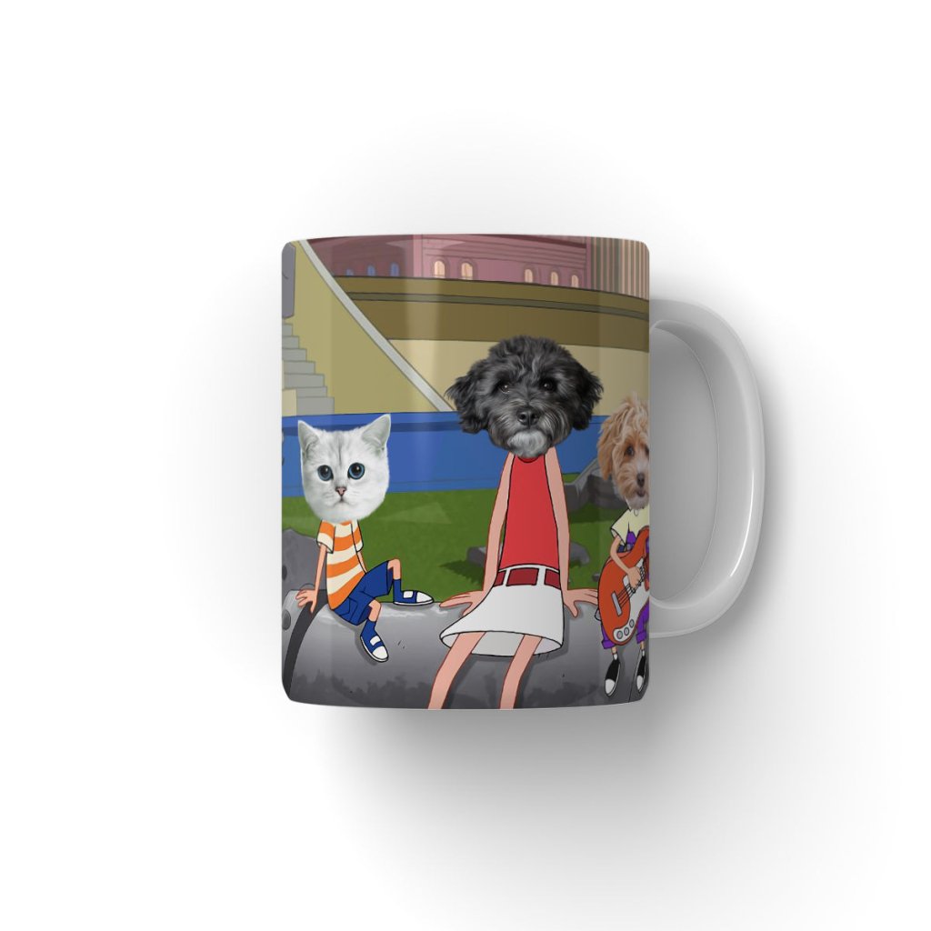 Pet Portraits | The Annoying Trio (Phineas & Ferb Inspired): Custom Pet Coffee Mug | Paw & Glory