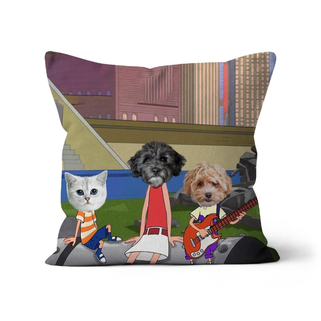 Cartoon Schemer Trio Custom Pet Pillow | Personalised Pet Gift | Paw & Glory