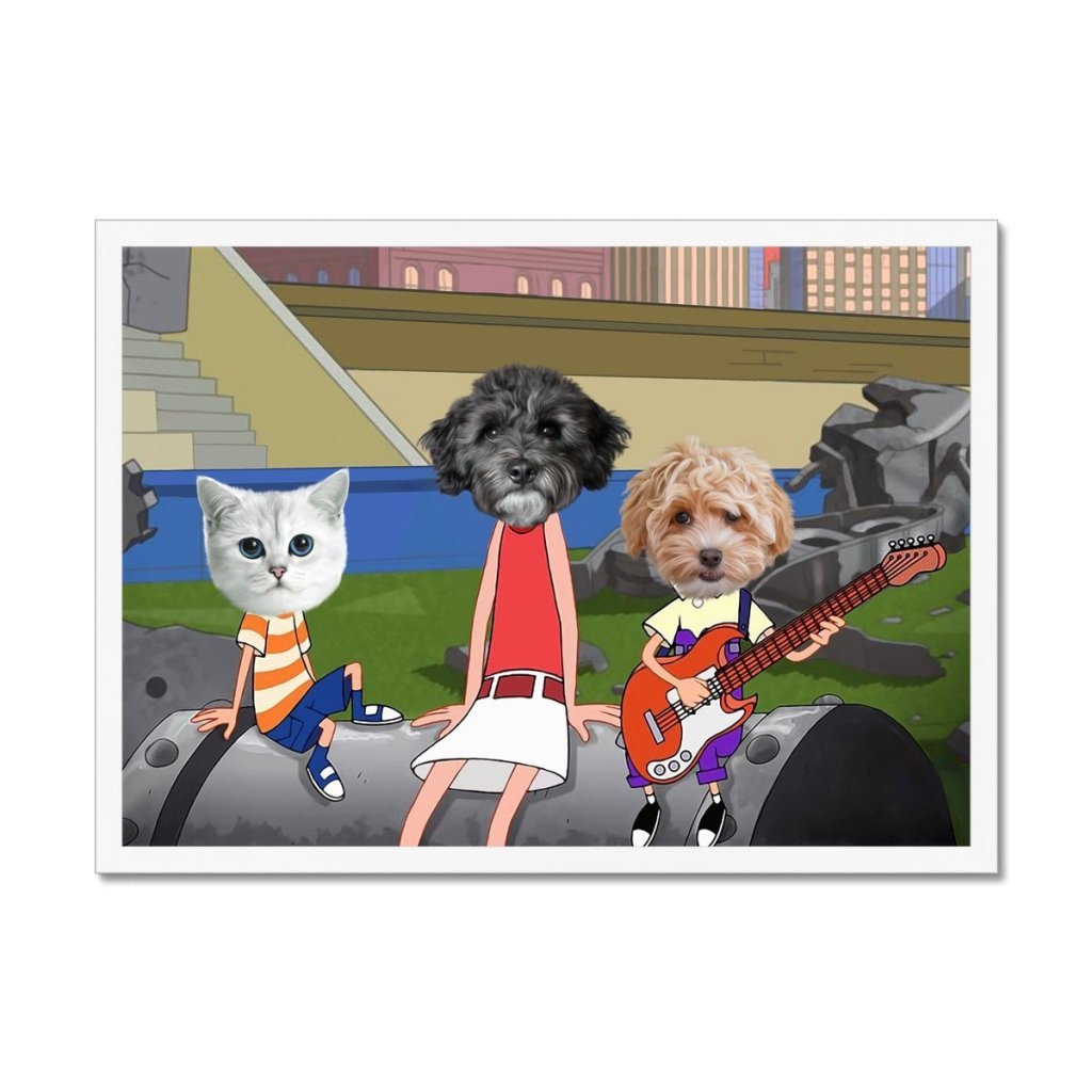 Pet Portraits | The Annoying Trio (Phineas & Ferb Inspired): Custom Pet Portrait | Paw & Glory
