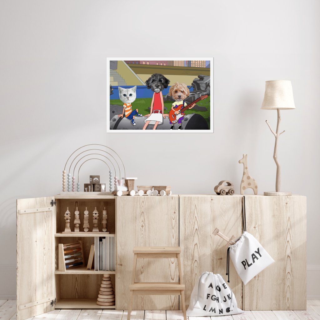 Pet Portraits | The Annoying Trio (Phineas & Ferb Inspired): Custom Pet Poster | Paw & Glory