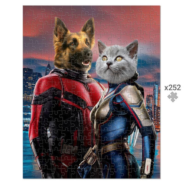 Tiny Hero Duo Custom Pet Puzzle | Funny Pet Portrait | Paw & Glory