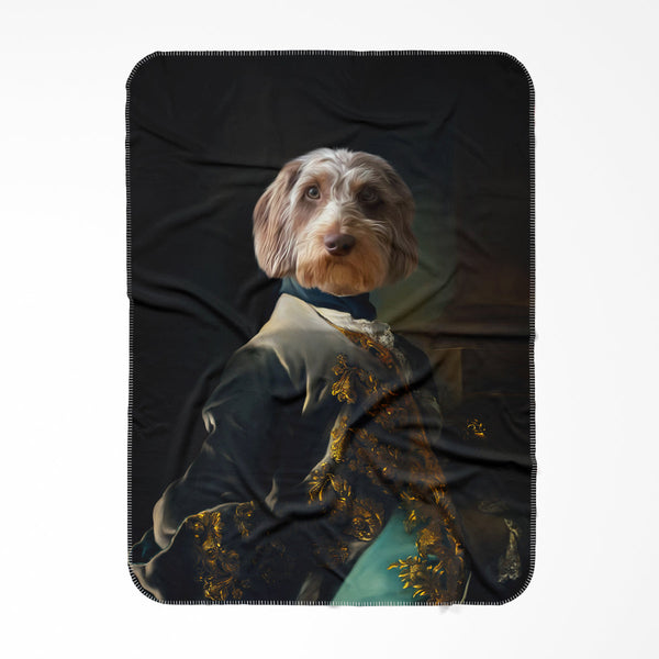 The Aristocrat: Custom Pet Blanket | royal pet portrait | Paw & Glory
