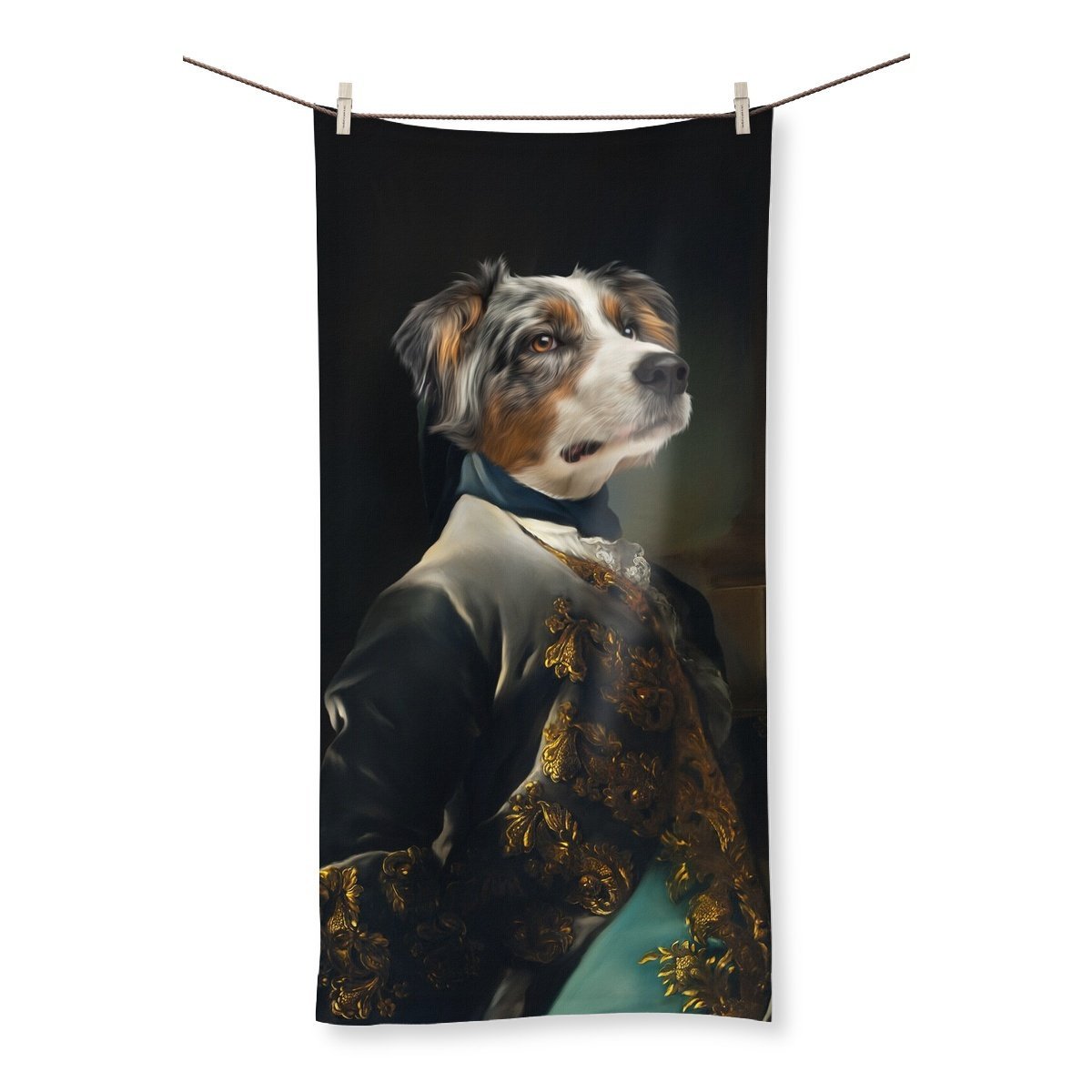 The Aristocrat: Custom Pet Towel - Paw & Glory - Dog Portraits - Pet Portraits