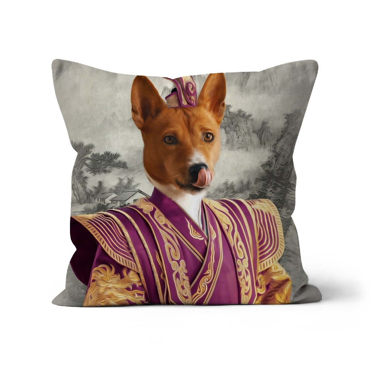 Pet Portraits | The Asian Emperor: Custom Pet Pillow | Paw & Glory