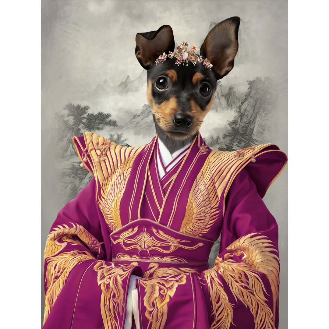 The Asian Empress: Custom Digital Download Pet Portrait - Paw & Glory - Dog Portraits - Pet Portraits