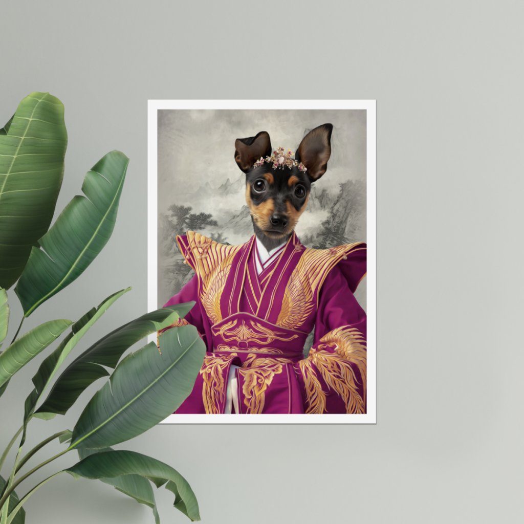 The Asian Empress: Custom Pet Poster - Paw & Glory - Dog Portraits - Pet Portraits