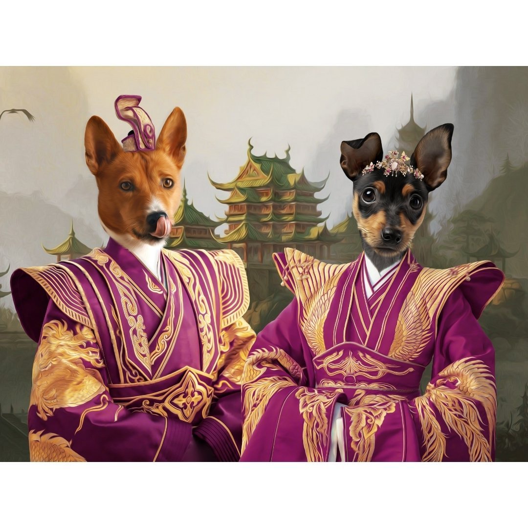 Pet Portraits | The Asian Rulers: Custom Digital Download Pet Portrait | Paw & Glory
