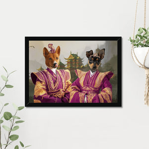 The Asian Rulers: Custom Pet Portrait - Paw & Glory - Dog Portraits - Pet Portraits