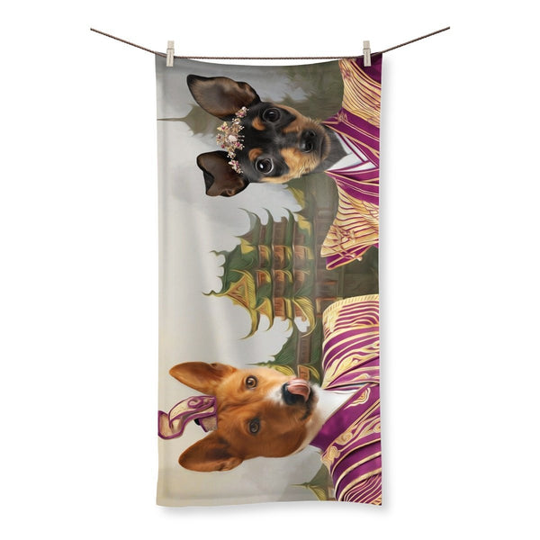 Asian Royal Couple Custom Pet Towel | Pet Lover Gift | Paw & Glory