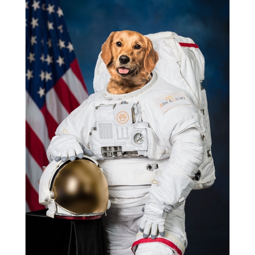Pet Portraits | The Astronaut: Custom Digital Download Pet Portrait | Paw & Glory