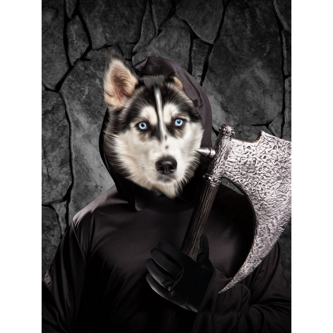 Pet Portraits | The Bark Reaper: Custom Digital Download Pet Portrait | Paw & Glory