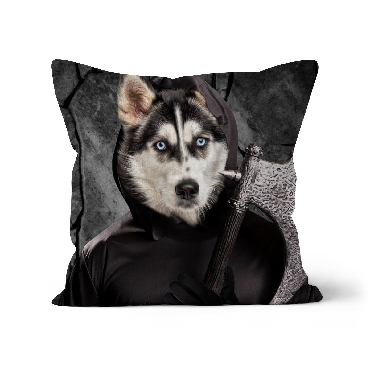 Pet Portraits | The Bark Reaper: Custom Pet Pillow | Paw & Glory