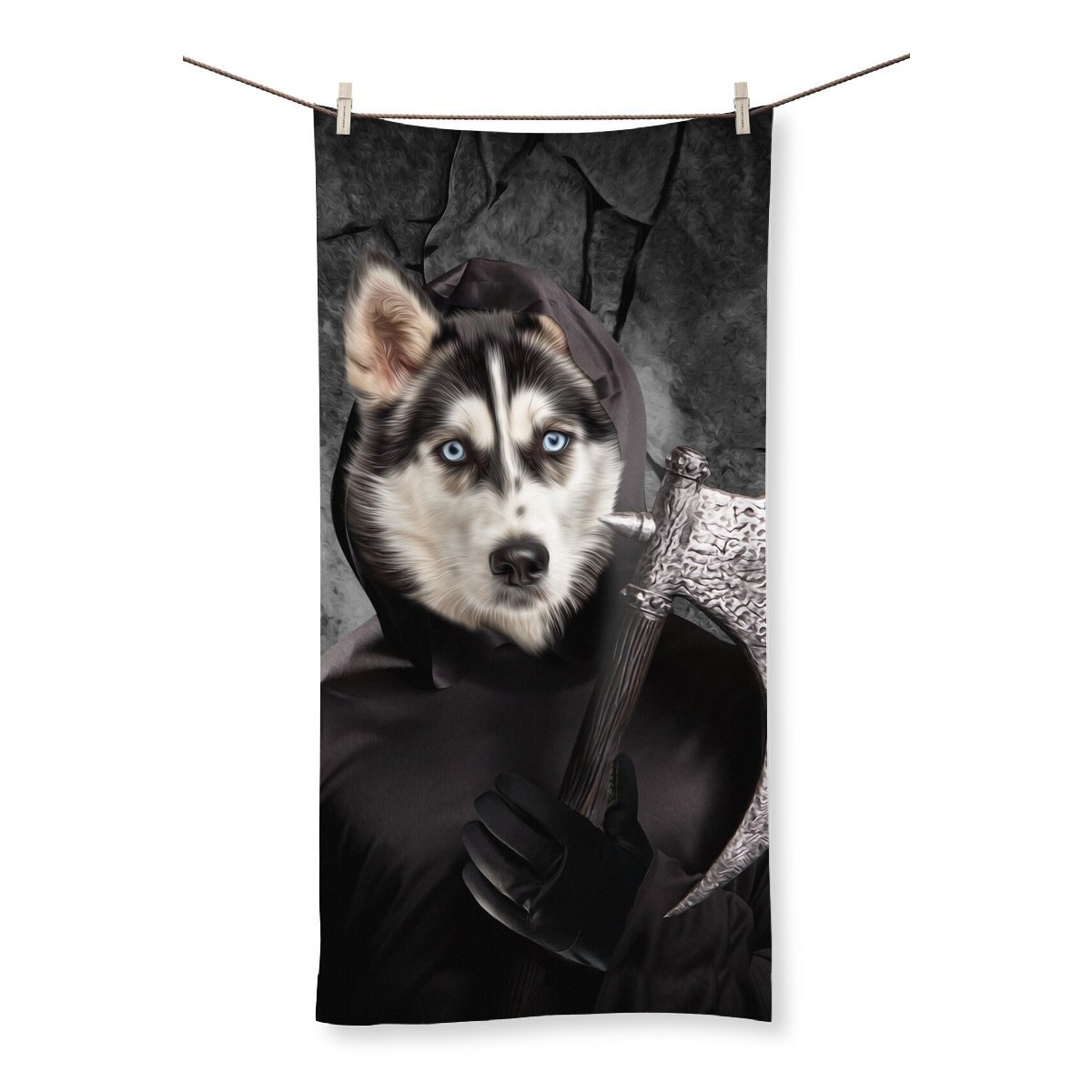 Pet Portraits | The Bark Reaper: Custom Pet Towel | Paw & Glory