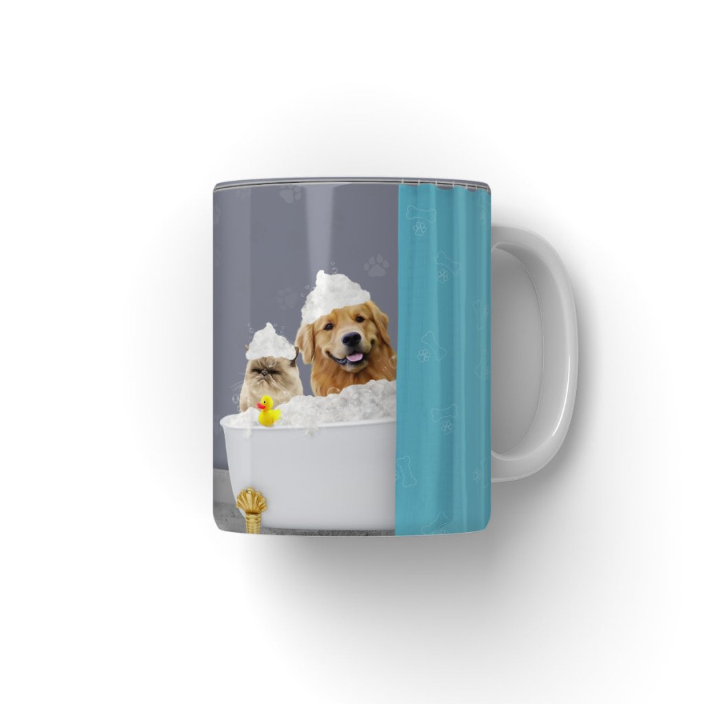 Pet Portraits | The Bath Tub: Custom 2 Pet Coffee Mug | Paw & Glory