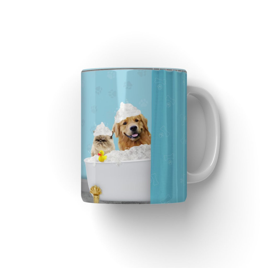 Pet Portraits | The Bath Tub: Custom 2 Pet Coffee Mug | Paw & Glory