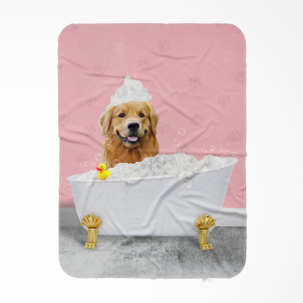Pet Portraits | The Bath Tub: Custom Pet Blanket | Paw & Glory
