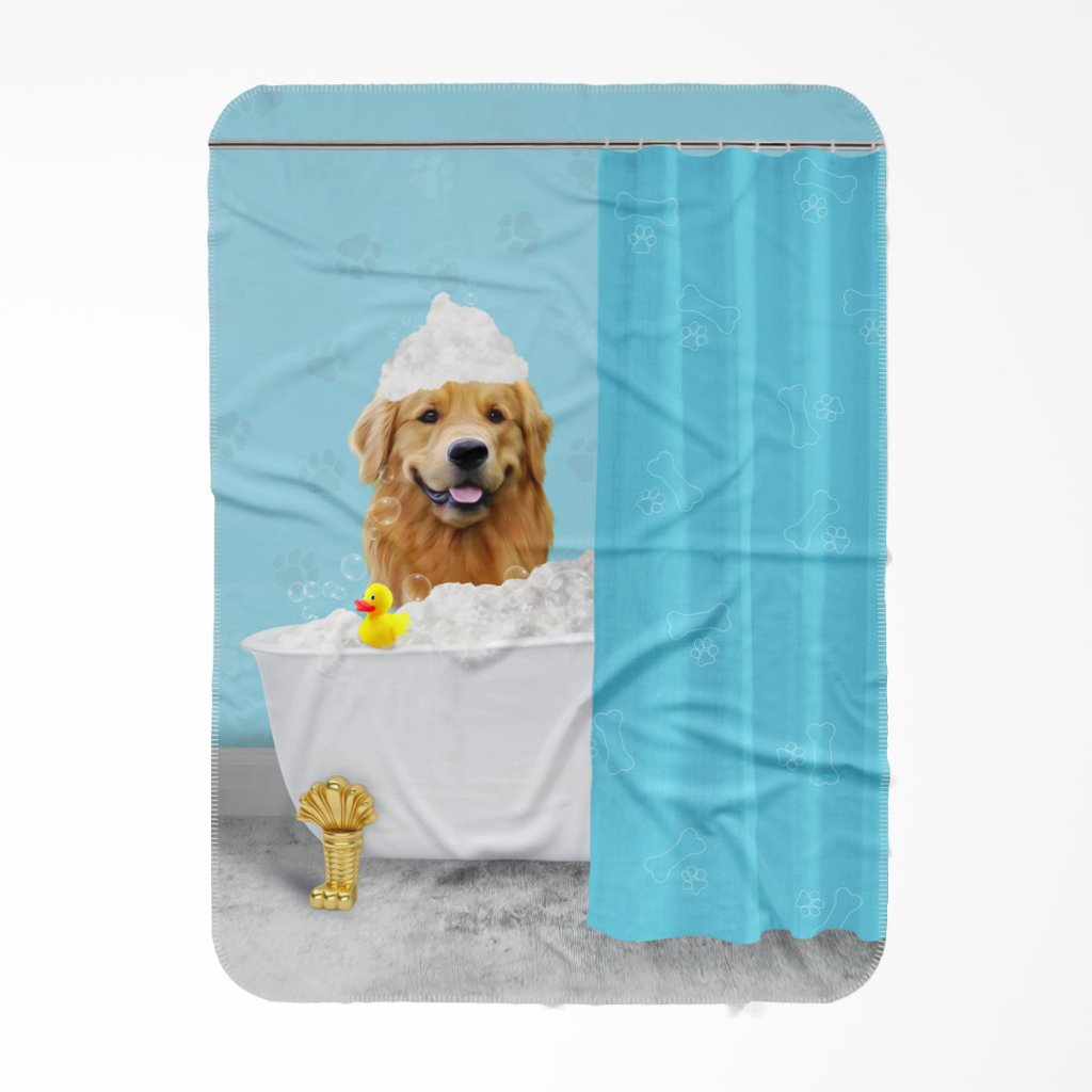 Pet Portraits | The Bath Tub: Custom Pet Blanket | Paw & Glory