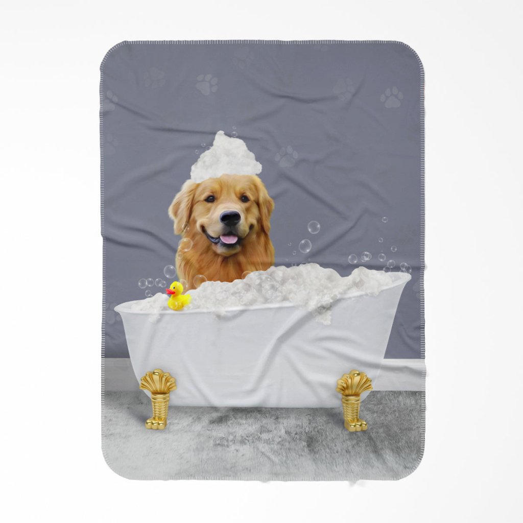 Pet Portraits | The Bath Tub: Custom Pet Blanket | Paw & Glory
