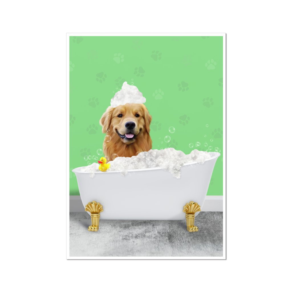 Pet Portraits | The Bath Tub: Custom Pet Poster | Paw & Glory